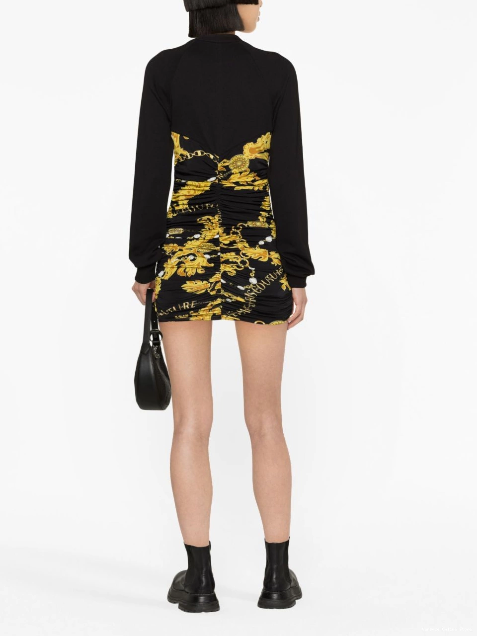 Cheap Versace Jeans logo-print ruched Women minidress Couture cut-out 0714